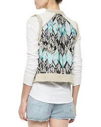 Zadig & Voltaire Sequined Feather Pattern Vest