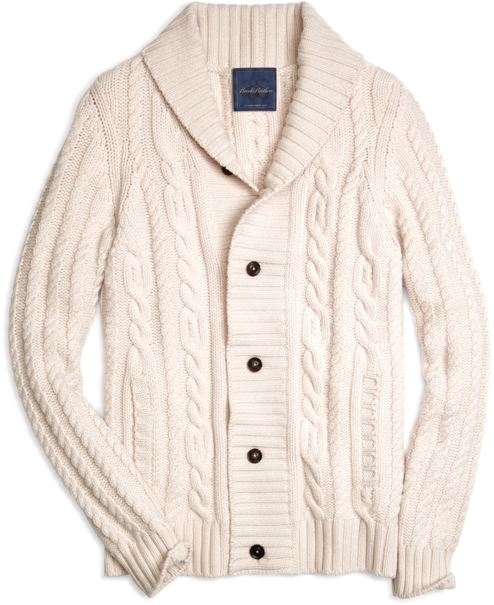 Brooks Brothers Cashmere Large Cable Cardigan | Where to buy & how to wear