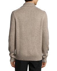 Neiman Marcus Cable Knit Shawl Collar Sweater Cardigan Desert Sand