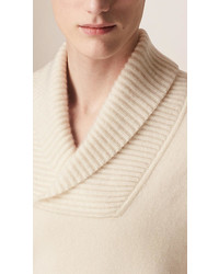 Burberry Shawl Neck Wool Cashmere Sweater