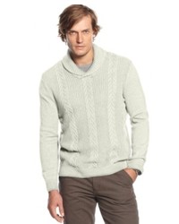 Tasso Elba Big And Tall Sweater Shawl Collar Chunky Cable Sweater