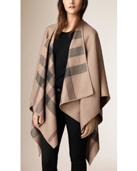 Burberry Check Lined Wool Wrap