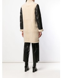 3.1 Phillip Lim Contrast Sleeve Shearling Coat