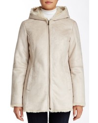 Tommy Hilfiger Faux Shearling Mid Wool Coat