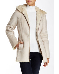 Tommy Hilfiger Faux Shearling Mid Wool Coat
