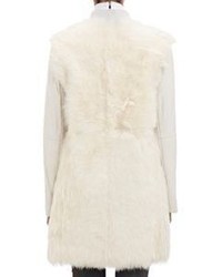 Vince Leather Shearling Coat Colorless
