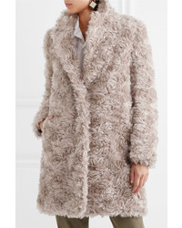 Stella McCartney Toti Mohair Cotton And Wool Blend Faux Shearling Coat Neutral