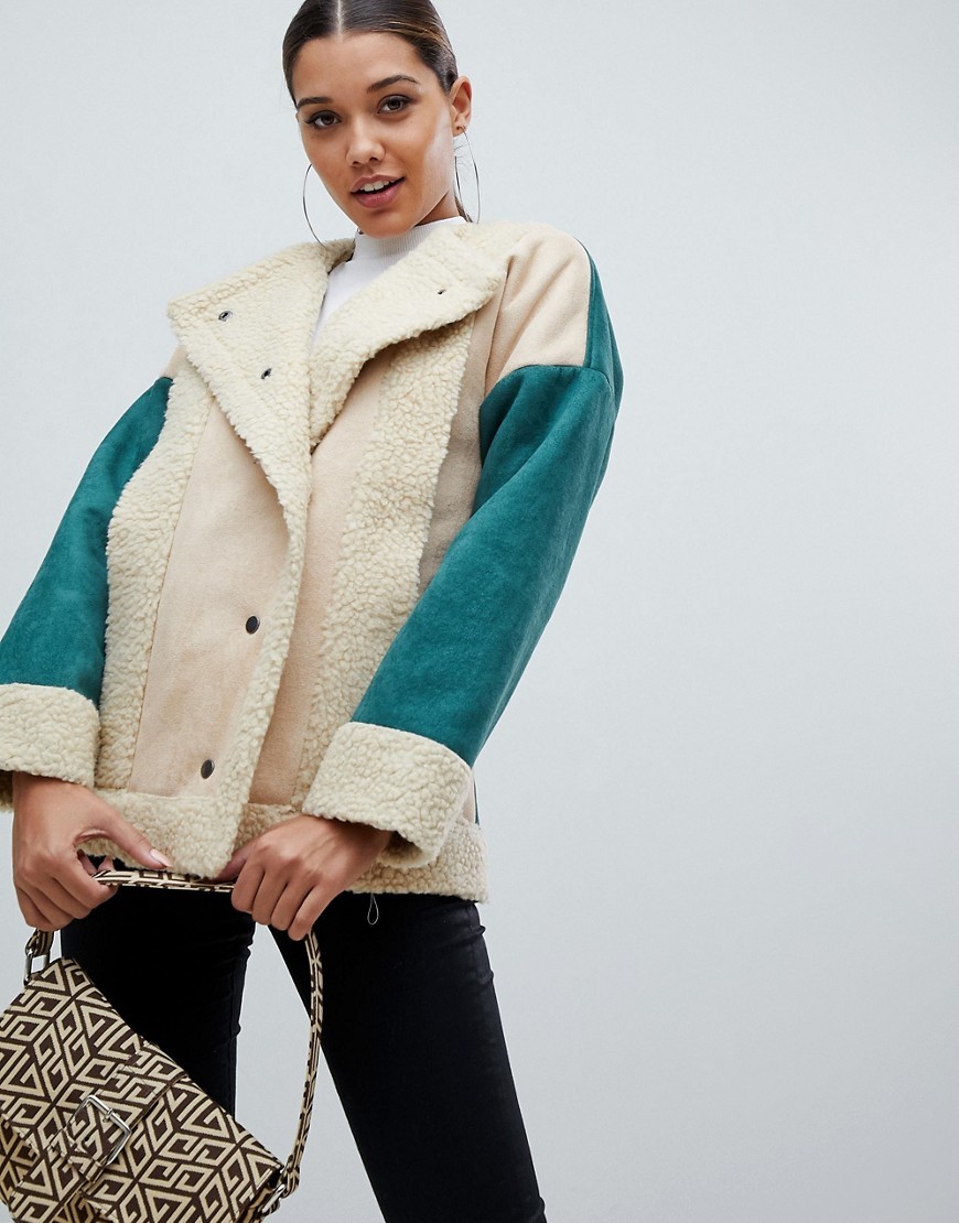 pretty little thing shearling jacket