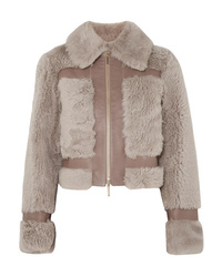 Zimmermann Fleeting Paneled Leather And Shearling Jacket