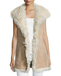 Diane von Furstenberg Sleeveless Lamb Shearling Fur Vest
