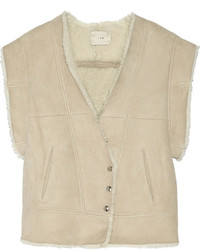 IRO Sold Out Shearling Trimmed Suede Vest