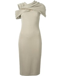 Givenchy Draped Shoulder Fitted Dress