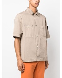 Stone Island Compass Motif Short Sleeve Overshirt