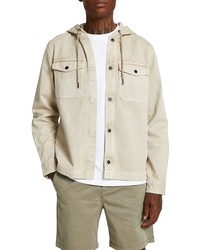 River Island Drench Washed Hooded Cotton Jacket