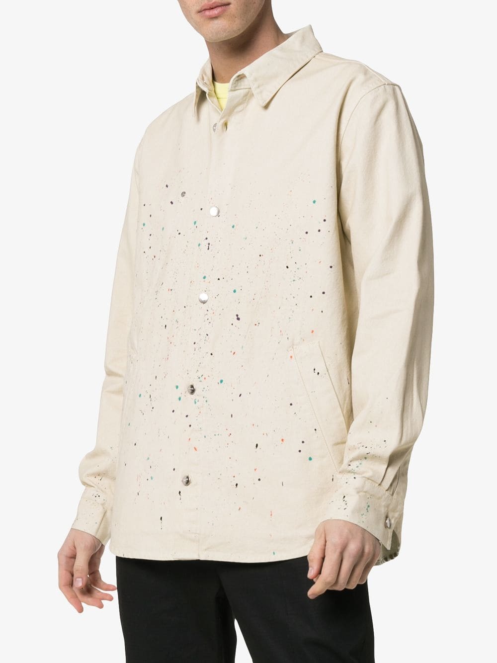 Vyner Articles Paint Splattered Shirt Jacket, $221 | farfetch.com