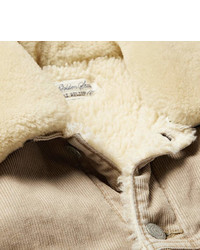 Remi Relief Shearling Trimmed Cotton Blend Corduroy Jacket
