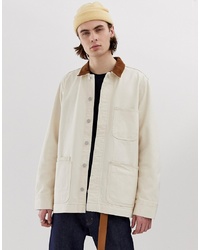 Weekday Sunset Jacket With Cord Collar In Ecru