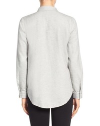 Eileen Fisher Organic Cotton Flannel Classic Collar Shirt