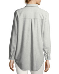 Eileen Fisher Organic Cotton Flannel Twill Boyfriend Shirt