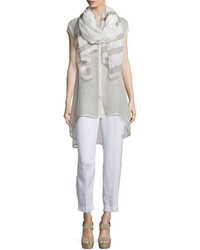 Eileen Fisher Sleeveless Button Front Mesh Shirt