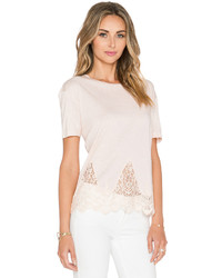 The Kooples Short Sleeved Jersey T Shirt With Lace