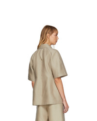 LVIR Beige Structured Short Sleeve Shirt