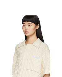 Off-White Cable Knit Short Sleeve Shirt