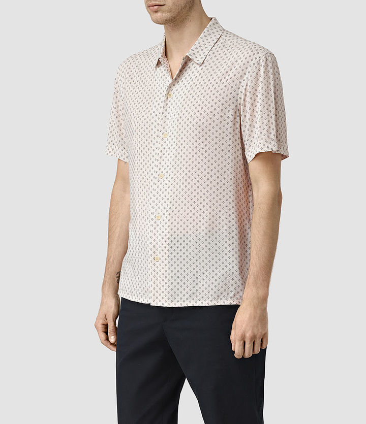 AllSaints Spadille Short Sleeve Shirt, $145 | AllSaints | Lookastic