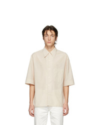 Lemaire Beige Convertible Collar Short Sleeve Shirt