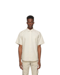 Norse Projects Beige Micro Texture Osvald Short Sleeve Shirt