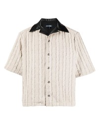 AV Vattev Cable Knit Short Sleeved Wool Shirt