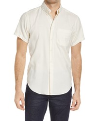Naked & Famous Denim Easy Short Sleeve Shirt In Organic Cotton Twill Ecru At Nordstrom