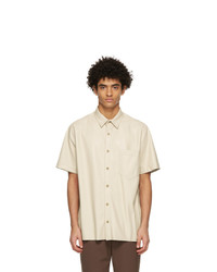 Nanushka Off White Vegan Leather Adam Short Sleeve Shirt