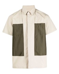 Les Hommes Panelled Short Sleeve Shirt