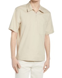 Club Monaco Popover Short Sleeve Quarter Zip Shirt