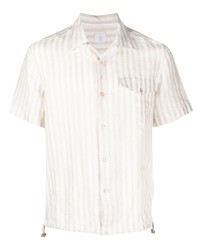 Eleventy Stripe Pettern Linen Shirt