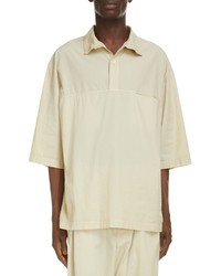 Lemaire Vareuse Oversize Short Sleeve Popover Shirt In Freestone At Nordstrom