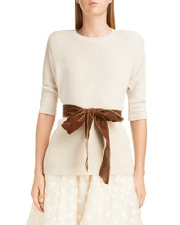 Marc Jacobs Bow Detail Cashmere Wool Blend Thermal Sweater