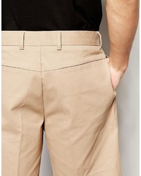 Asos Brand Skinny Tailored Chino Shorts In Stone