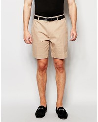 Asos Brand Skinny Tailored Chino Shorts In Stone