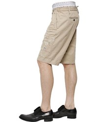 DSQUARED2 Elastic Waistband Cotton Twill Shorts