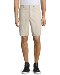 rag & bone Flat Front Cotton Shorts Tan