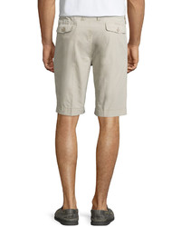 Neiman Marcus Gart Dye Fixed Waist Shorts Natural