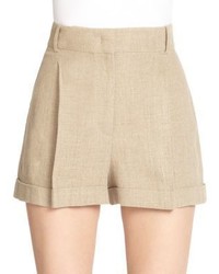 Michael Kors Pleated Linen Shorts