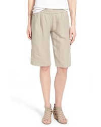 Eileen Fisher Organic Linen Pull On Long Shorts