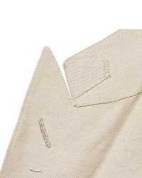 Tom Ford Beige Shelton Slim Fit Silk And Linen Blend Suit Jacket