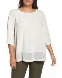 Eileen Fisher Plus Size Silk Georgette Top