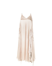 Y/Project Y Project Beige Silk Slip Dress With Lace Trim
