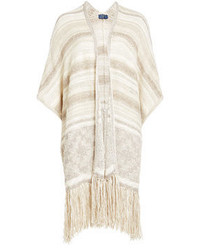 Polo Ralph Lauren Fringed Cardigan With Cotton Silk And Linen