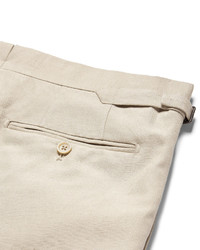 Tom Ford Beige Slim Fit Silk And Linen Blend Suit Trousers